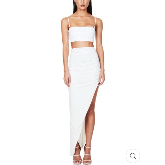 NOOKIE ARIA Skirt and Crop Top Set - XS - white